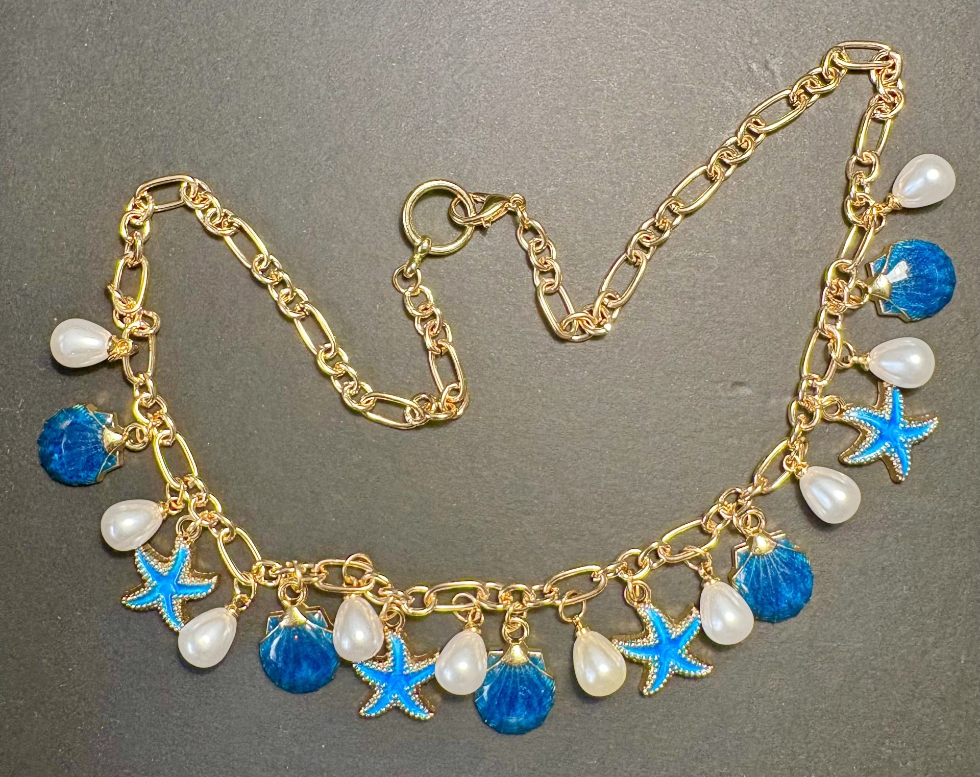 Deep blue sea star necklet